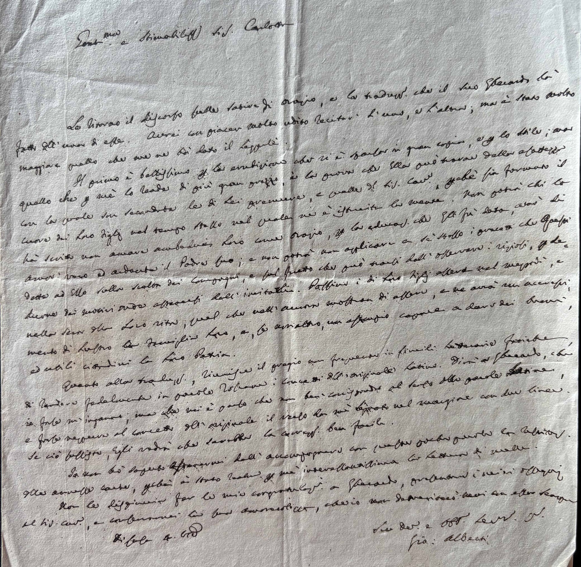 Giovanni Alberti sua lettera
